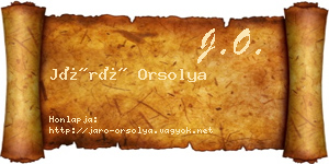 Járó Orsolya névjegykártya