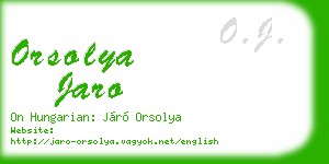 orsolya jaro business card