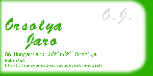 orsolya jaro business card